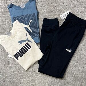 Puma Blue and White Tees with Navy Joggers